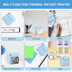 C17 Bluetooth Pocket Mini Label Printer Inkless Thermal Printer Wireless Photo Printer, White, Pink, Blue