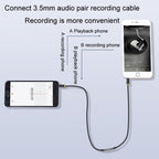 JINGHUA 3.5mm Cable Audio Conversion Microphone Two-way Transcriber, 1m