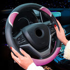 38cm Cute Rabbit Women Cartoon Car Steering Wheel Cover, Round Black Pink, Round Black, Round Black Red, Round Black Rose Red, Round Black Boffee, D  Type Black Pink, D Type Black, D Type Black Red, D Type Black Rose Red, D Type Black Coffee