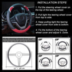38cm Cute Rabbit Women Cartoon Car Steering Wheel Cover, Round Black Pink, Round Black, Round Black Red, Round Black Rose Red, Round Black Boffee, D  Type Black Pink, D Type Black, D Type Black Red, D Type Black Rose Red, D Type Black Coffee
