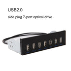 7 Port USB2.0 Optical Drive Bit Front Panel, Side Plug, Flat Mouth