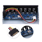7 Port USB2.0 Optical Drive Bit Front Panel, Side Plug, Flat Mouth