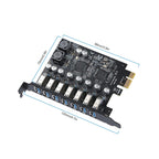 PCE7USB-R05  PCI-E To USB 3.2 GEN1 7-Port 19PIN Expansion Card Super Speed 5Gbps, PCE7USB-R05