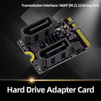 M2 to SATA3.0 Adapter Card PCI-E3.0 Card KEY A+E WiFi M.2 to SATA JMB582 Chip, JMB582