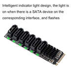 M2 M-EKY PCIE3.0 To SATA6G Transfer Expansion Card 6 Port Hard Disk Expansion Adapter Card, 6 Port