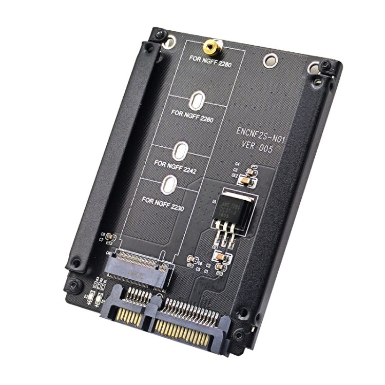 ENCNF2S-N01 NGFF To SATA3 Transfer Card M.2 KEY B-M SSD To 6Gbps Interface Conversion Adapter, With Baffle, With SATA 22pin Cable, Without Baffle