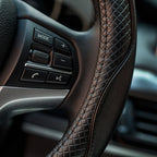 38cm Car Embossed Leather Steering Wheel Cover, Black Red, Black Blue, Dark Coffee, Black Light Coffee, All Black, All Coffee, D Type Black Red, D Type Black, D Type Black Coffee, D Type All Black, D Type All Coffee, D Type Black Light Coffee