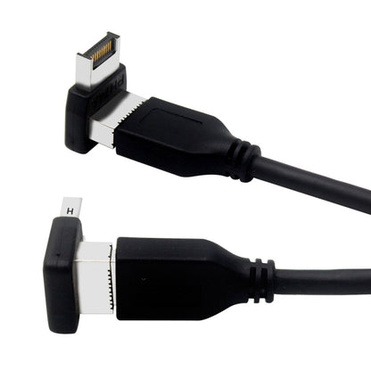 2pcs USB3.1 Type-E Computer Motherboard Interface 90 Degrees Elbow Front Type-C Adapter
