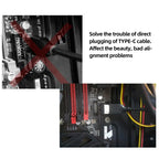 2pcs USB3.1 Type-E Computer Motherboard Interface 90 Degrees Elbow Front Type-C Adapter