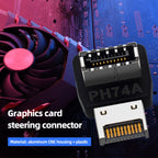 2pcs USB3.1 Type-E Computer Motherboard Interface 90 Degrees Elbow Front Type-C Adapter