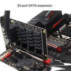 PCIEX16 NVME M.2 RAID Array Expansion SATA 20 Port Transfer Card, 20 Port