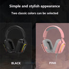 Ajazz AX368 Computer Game Audio Recognition RGB Headset, AX368 3.5mm Version Pink, AX368 3.5mm Version Black, AX368 7.1 Channel Version Pink