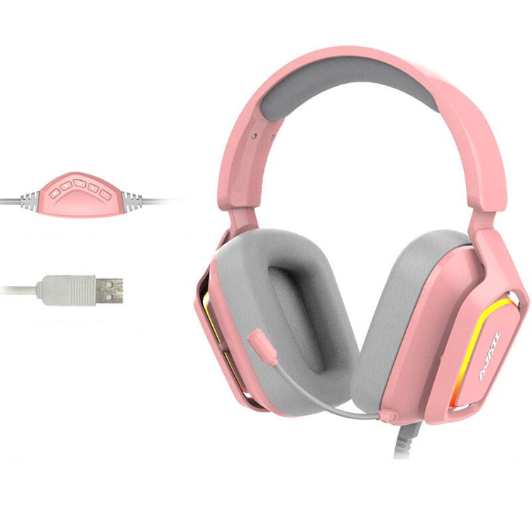 Ajazz AX368 Computer Game Audio Recognition RGB Headset, AX368 7.1 Channel Version Pink, AX368 7.1 Channel Version Black, AX368 3.5mm Version Pink, AX368 3.5mm Version Black
