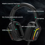 Ajazz AX368 Computer Game Audio Recognition RGB Headset, AX368 3.5mm Version Pink, AX368 3.5mm Version Black, AX368 7.1 Channel Version Pink