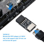 USB 2.0 Front Panel Header USB 9pin To USB 2.0 Type-E Internal Adapter, USB 2.0 9pin