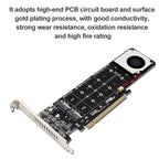 PCI-E X16 to M.2 M-key NVME X4 SSD RAID Array Expansion Adapter Support 2242/2260/2280/22110, PH44Plus