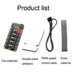 PWM Fan Hub Desktop Computer CPU Fan Expander Supports 3Pin&4Pin, PH35