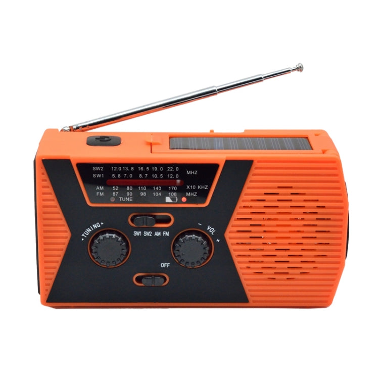 Emergency Radio Portable Hand Crank Solar Powered Radio, AM/FM/NoAA 2000mAh Red, AM/FM/NoAA 2000mAh Green, AM/FM/NoAA 2000mAh Orange