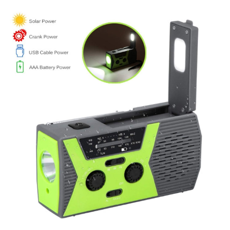 Emergency Radio Portable Hand Crank Solar Powered Radio, AM/FM/NoAA 2000mAh Red, AM/FM/NoAA 2000mAh Green, AM/FM/NoAA 2000mAh Orange