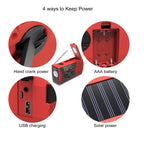 Emergency Radio Portable Hand Crank Solar Powered Radio, AM/FM/NoAA 2000mAh Red, AM/FM/NoAA 2000mAh Green, AM/FM/NoAA 2000mAh Orange