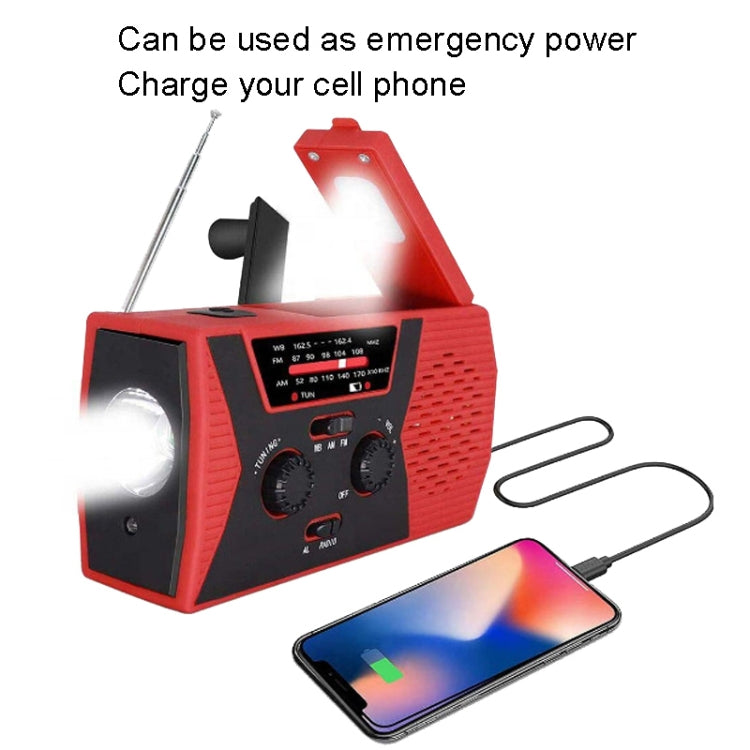 Emergency Radio Portable Hand Crank Solar Powered Radio, AM/FM/NoAA 2000mAh Red, AM/FM/NoAA 2000mAh Green, AM/FM/NoAA 2000mAh Orange