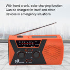 Emergency Radio Portable Hand Crank Solar Powered Radio, AM/FM/NoAA 2000mAh Red, AM/FM/NoAA 2000mAh Green, AM/FM/NoAA 2000mAh Orange