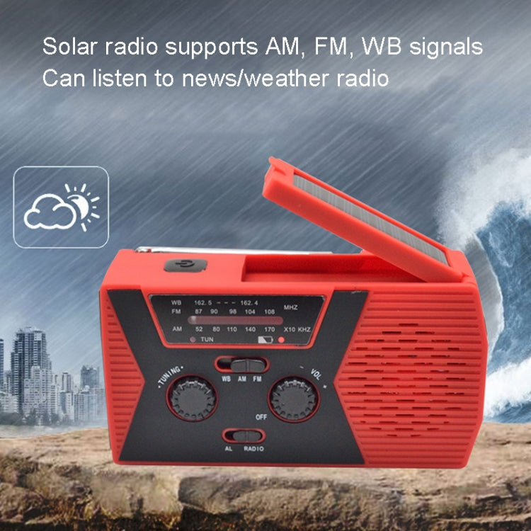 Emergency Radio Portable Hand Crank Solar Powered Radio, AM/FM/NoAA 2000mAh Red, AM/FM/NoAA 2000mAh Green, AM/FM/NoAA 2000mAh Orange
