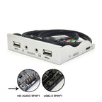 3.5-Inch  2 USB 2.0+HD AUDIO Port Desktop PC Case Floppy Drive Front Panel, 2 USB 2.0+HD AUDIO Black, 2 USB 2.0+HD AUDIO Silver White
