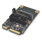 Mini PCI-E To USB3.2 GEN1 Front 19Pin 2 Ports Transfer Card Supports Half High, SATA, S 4PIN Electric Point