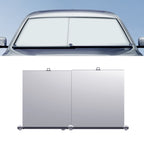Car Front Windshield Retractable Sun Protection Sunshade Curtain, 70-135cm, 70-135cm+ 4 Mesh Side Curtain