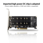 PCI-E X8 Double Disk Transfer Card NVME M.2 MKEY SSD RAID Array Expansion Adapter, PH45