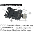 BEXIN QJ-05 Camera Shoulder Strap Clamp Quick Release Plate Clamp Ball Head Adapter, QJ-05