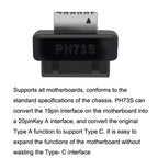 2pcs Mainboard USB3 19P/20P to TYPE-E Adapter Chassis Front TYPE-C/USB-C Plug Port, 2pcs