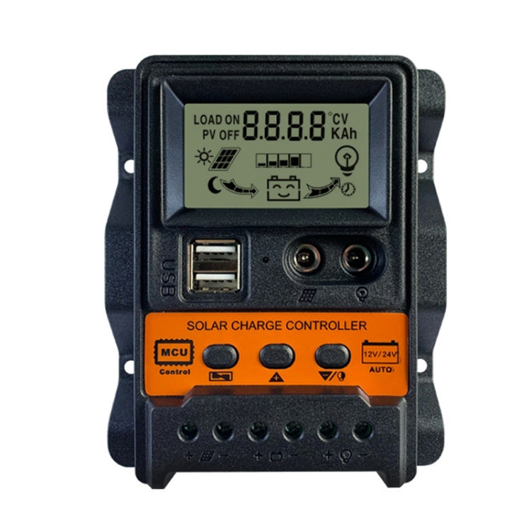 PWM Solar Charge Controller K1688 — 12V/24V, Dual Current LCD (10A / 20A / 30A)