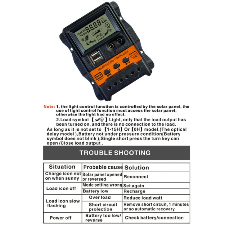 Dual DC Current Display 12V24V Solar Controller LCD PWM Photovoltaic Power Generation Controller, K1688 10A, K1688 20A, K1688 30A
