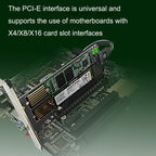 M.2 NVME NGFF SSD To PCIE SATA Dual Disk Conversion Expansion Card Supports MKEY BKEY Wiring, PH39