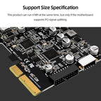 PCIE 3.0 To USB 3.2 Extension Card Type-C Port Front Type-E Expansion Riser Card, PH68