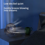 3-in-1 Electric Fan Wall Mounted Desktop Quiet Brushless Turbine Mini Fan, USB Plug, Rechargeable
