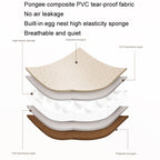 CSTUR D2250 Thickened Portable Camping Hexagonal Automatic Inflatable Mat Outdoor Picnic Moistureproof Mat, 3cm (Khaki), 5cm (Khaki)