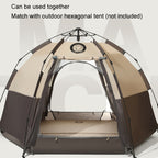 CSTUR D2250 Thickened Portable Camping Hexagonal Automatic Inflatable Mat Outdoor Picnic Moistureproof Mat, 3cm (Khaki), 5cm (Khaki)