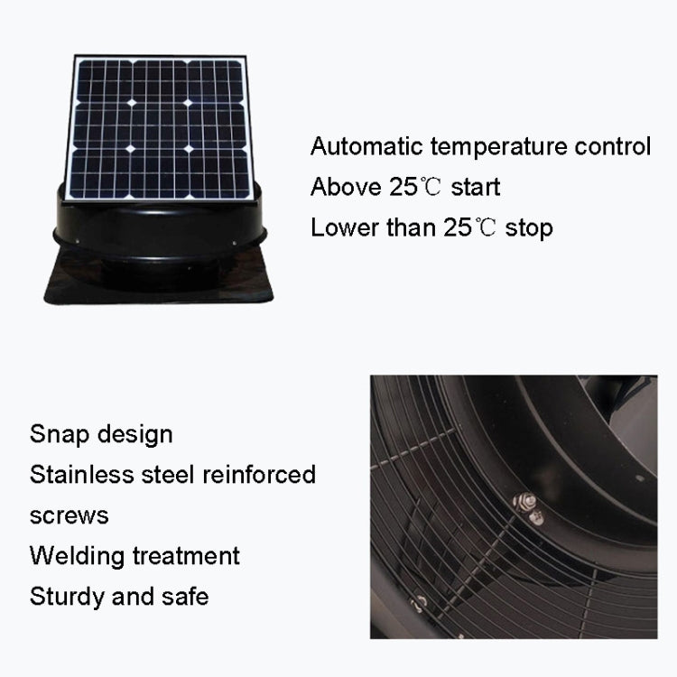 Solar Roof Exhaust Fan Aluminum Alloy Exhaust Switching Fan Negative Pressure Fan, SRVF-320