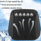 Multifunctional USB Fan Ventilation Heat Dissipation Car Seat Cushion, Black 5 Sets Fan, Red 5 Sets Fan, Blue 5 Sets Fan, Navy 5 Sets Fan