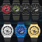 SANDA Octagonal Oak Hand Lamp Waterproof Sports Alarm Clock Men Watch