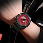 SANDA Octagonal Oak Hand Lamp Waterproof Sports Alarm Clock Men Watch