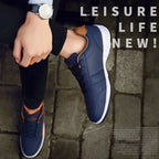 Leather Men Casual Shoes Breathable Leisure Male Sneakers All-Match Men Shoes, 38, 39, 40, 41, 42, 43, 44, 45, 46, 47, 48, 49, 50