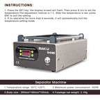 BAKU BA-948E Mobile Phone Liquid Crystal Separation Machine Flat Display Separator Heating Board, BA-948E 110V, BA-948E 220V