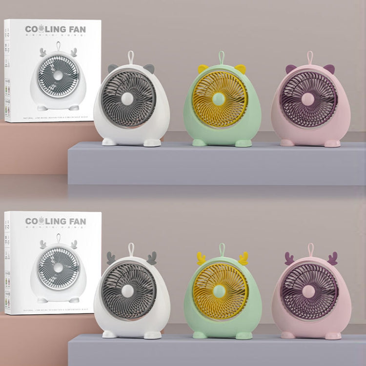 Dormitory Portable Animal Ear Desktop Electric Fan, Charging Version White, Charging Version Pink, Charging Version Green, Directly Inserted Version White, Directly Inserted Version Pink, Directly Inserted Version Green