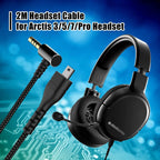 For SteelSeries Arctis 3 5 7 Pro Nylon Weaving Game Headset Cable, ZS0258 Black, ZS0258 Red