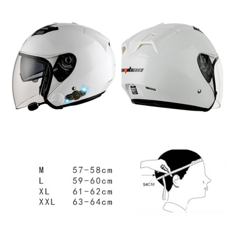 KUQIBAO Motorcycle Smart Bluetooth-compatible Sun Protection Double Lens Safety Helmet, M, L, XL, XXL