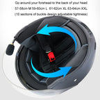 KUQIBAO Motorcycle Smart Bluetooth-compatible Sun Protection Double Lens Safety Helmet, M, L, XL, XXL